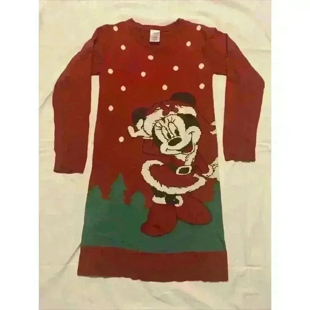 Disney Minnie Mouse Girls Christmas Sweater Dress, Sizes L (10-12)‎